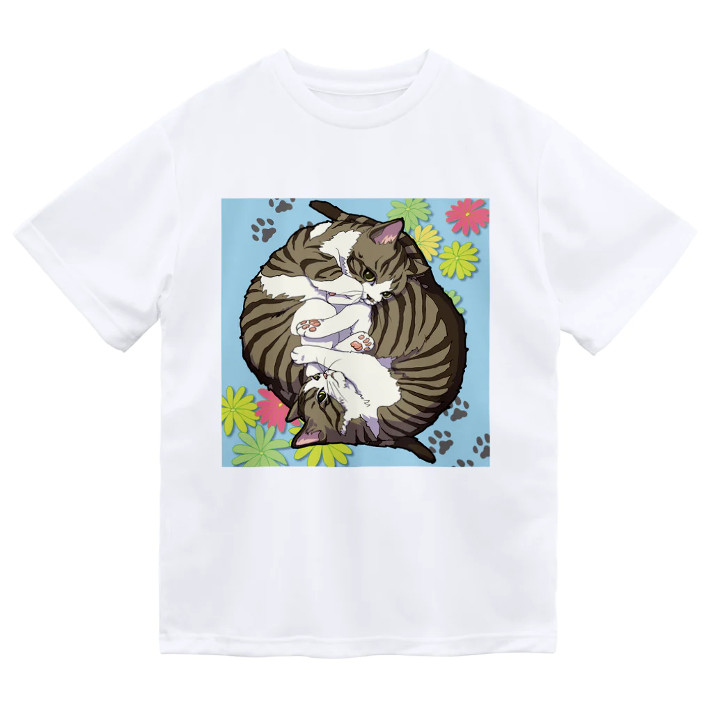 大江戸のくるくる猫たち Dry T-Shirt