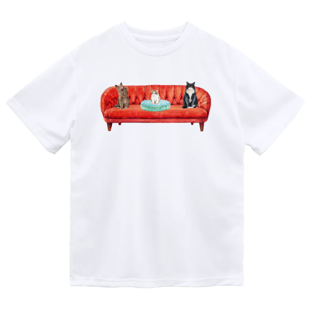 SANKAKU DESIGN STOREの新入りと古参の緊張感溢れるソーシャルディスタンス(社会的距離)。 Dry T-Shirt