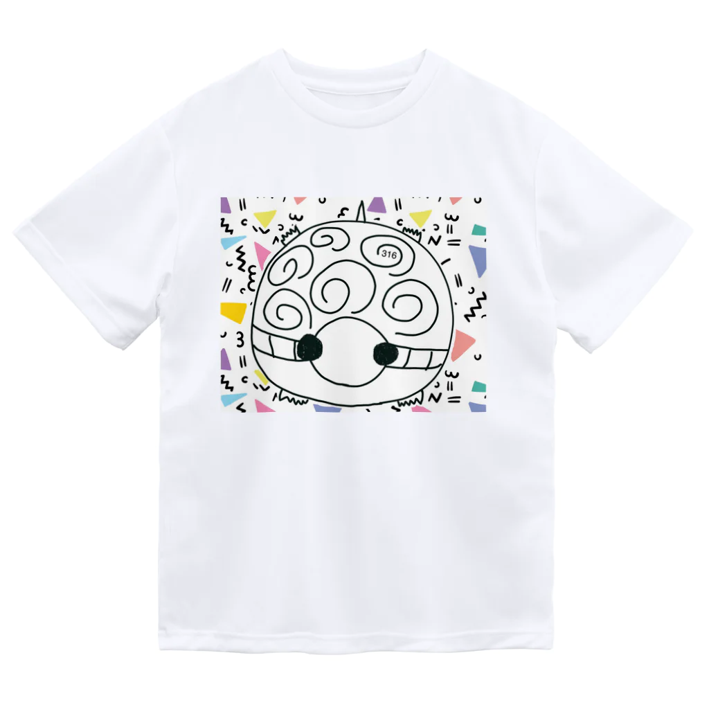 316(MIHIRO)のまん丸かめちゃんの渦巻 ドライTシャツ