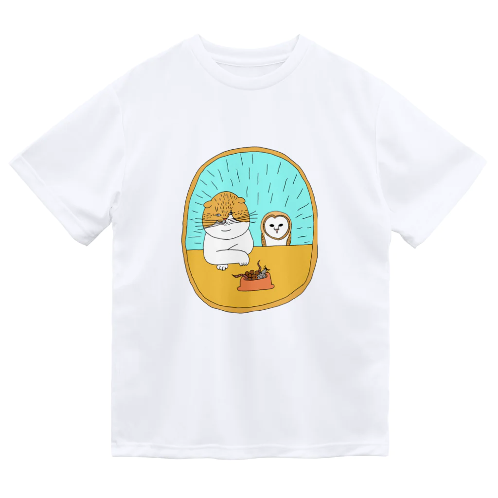 shimeji_omuのねことふくろう Dry T-Shirt