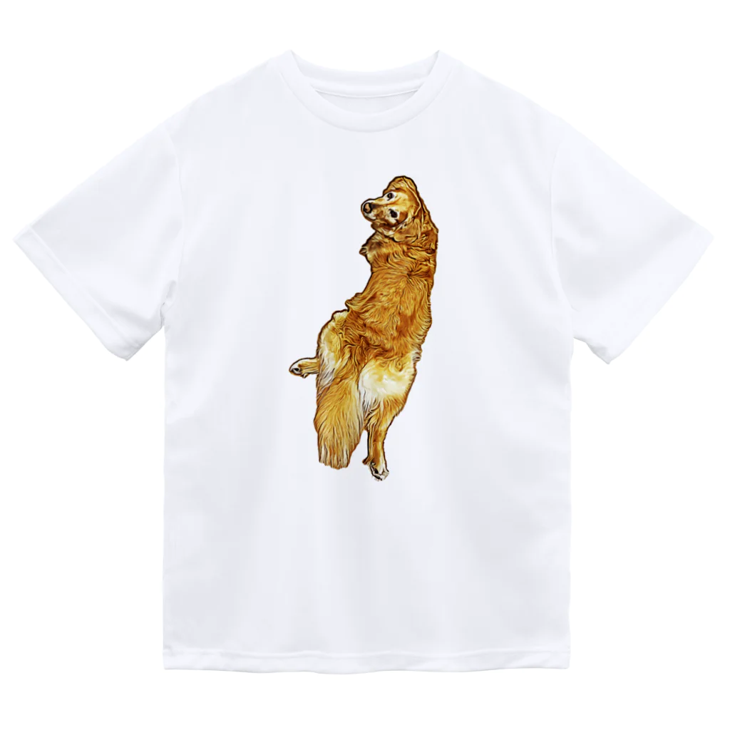 flatcoatedretrieverのgolden retriever ドライTシャツ