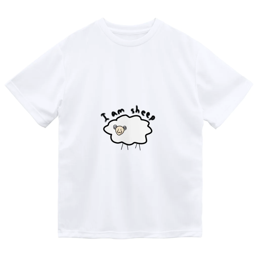 ずっぽんぽ(利益100円均一)のI am sheep(白) ドライTシャツ