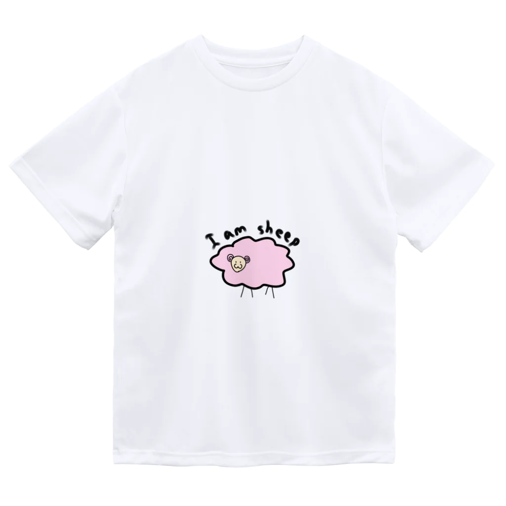 ずっぽんぽ(利益100円均一)のI am sheep(ピンク) ドライTシャツ