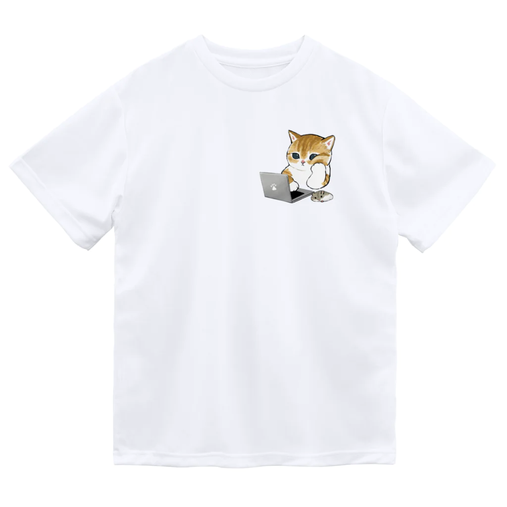 mofusandの在宅勤務にゃん ドライTシャツ