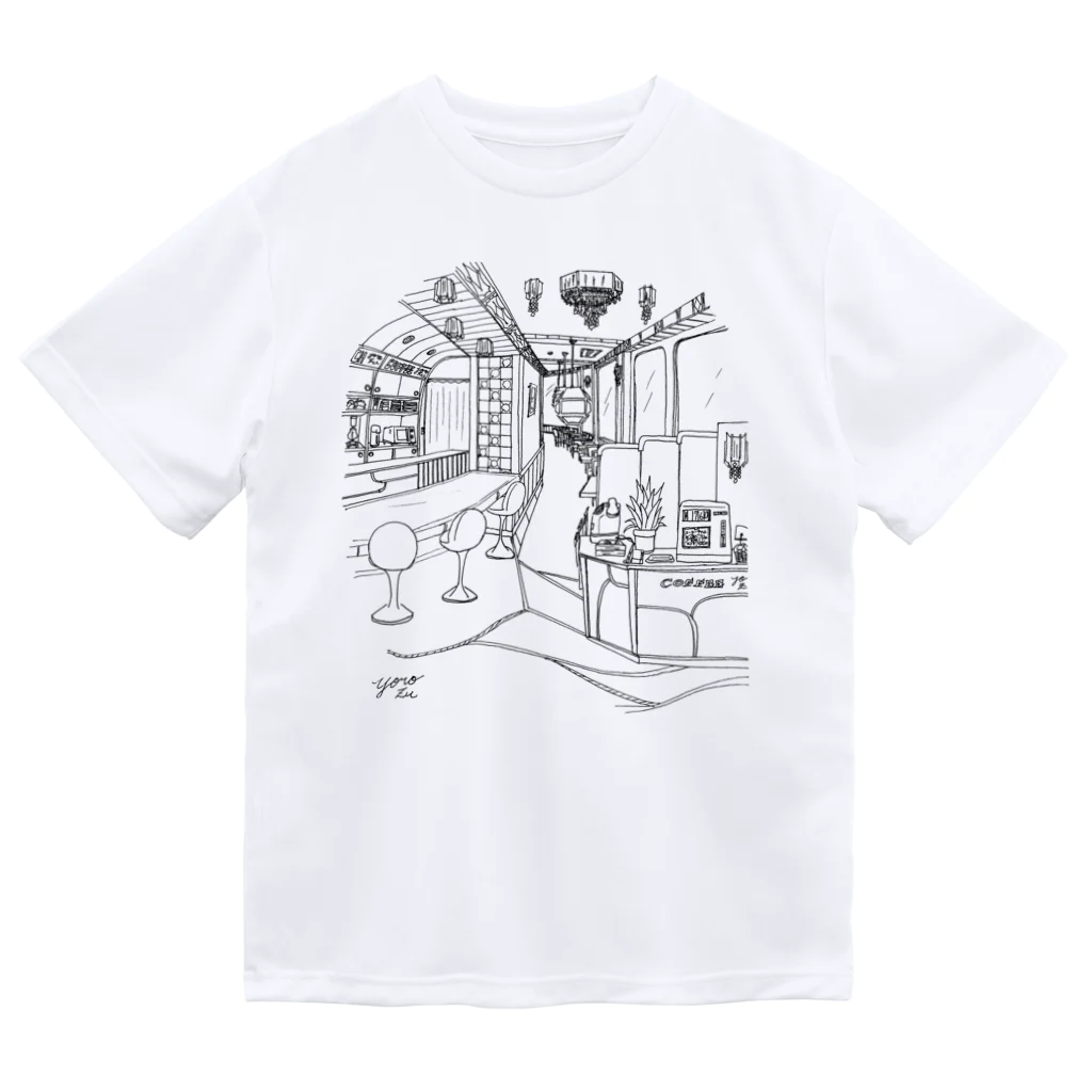 気ままに創作　よろず堂のレトロ純喫茶　黒 ドライTシャツ