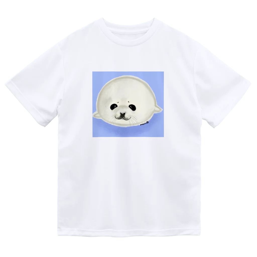 napuripu🐾のベビーアザラシ背景あり ドライTシャツ