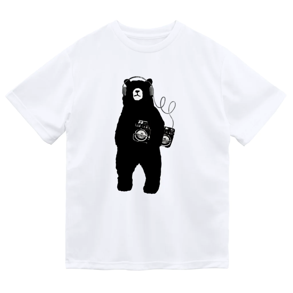アヴァンギャルド21の春のクマ　ブラック ドライTシャツ