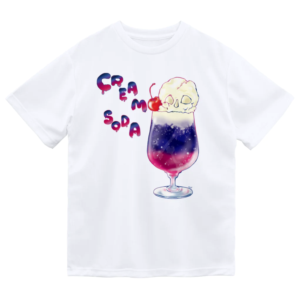 みあまゆあのスカルクリームソーダ ドライTシャツ