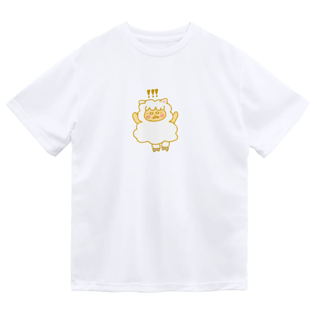 むみの驚きもふもふ羊 ドライTシャツ