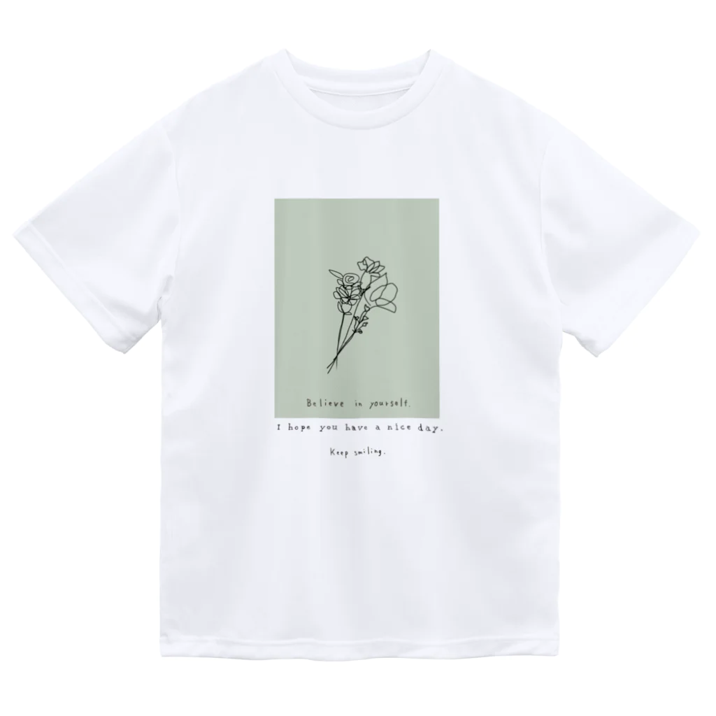 rilybiiのbouquet green ドライTシャツ