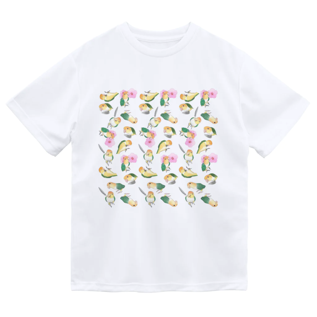 まめるりはことりのたっぷりシロハラインコちゃん【まめるりはことり】 ドライTシャツ