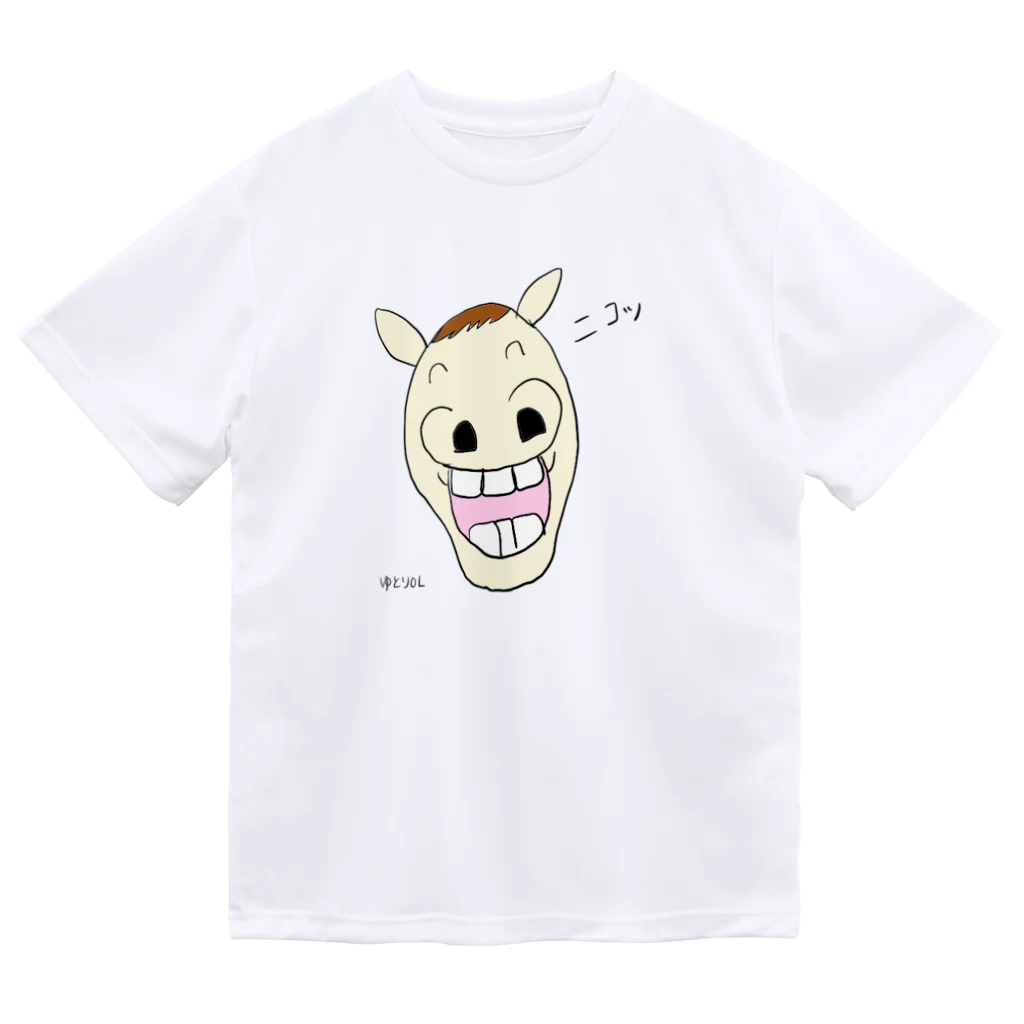 ゆとりOL shopの笑顔のロバ big Ver. ドライTシャツ