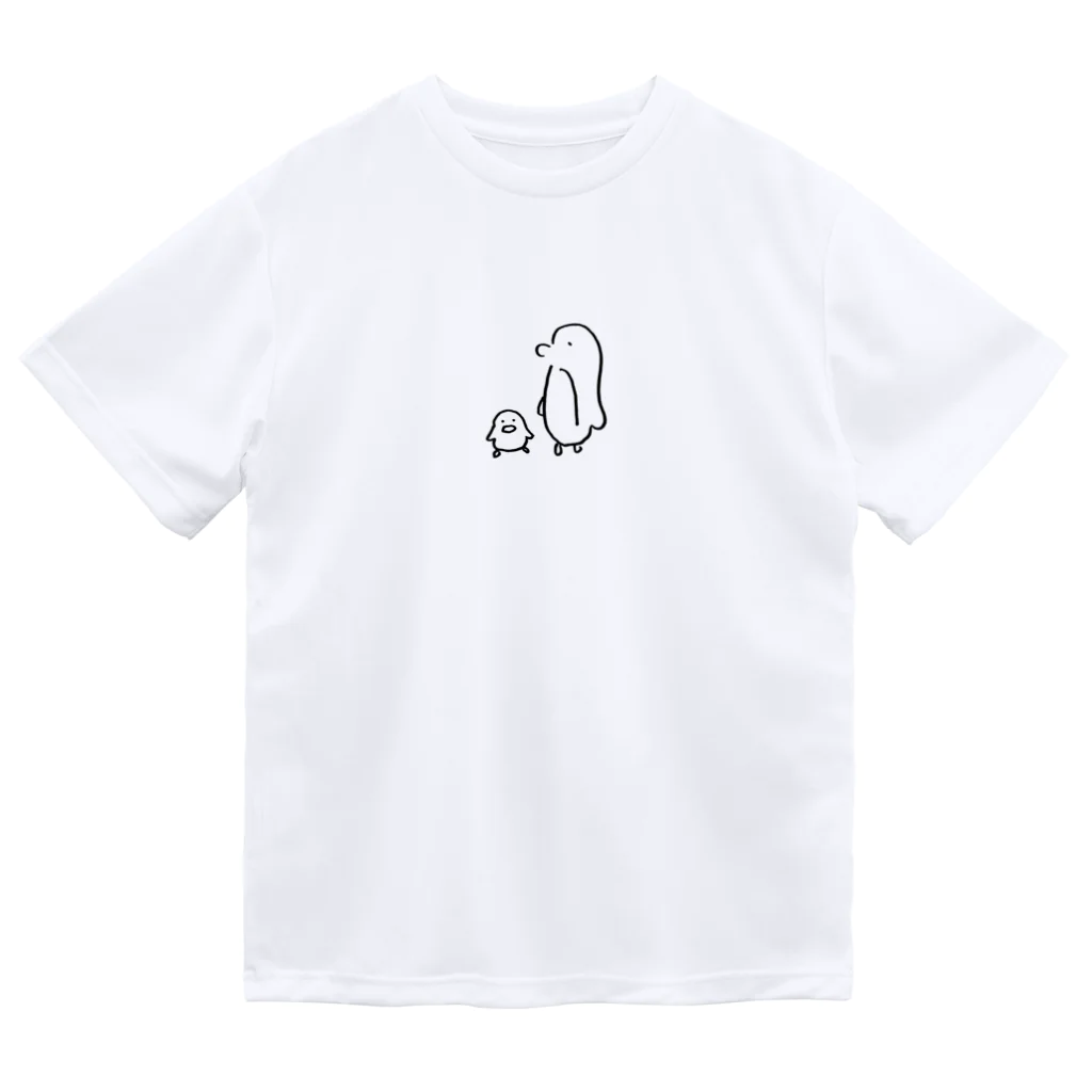 ひなたぼっこのペンギン親子 Dry T-Shirt