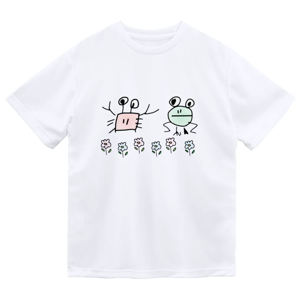 ふじわらやのかにさんとかえるさん ドライTシャツ