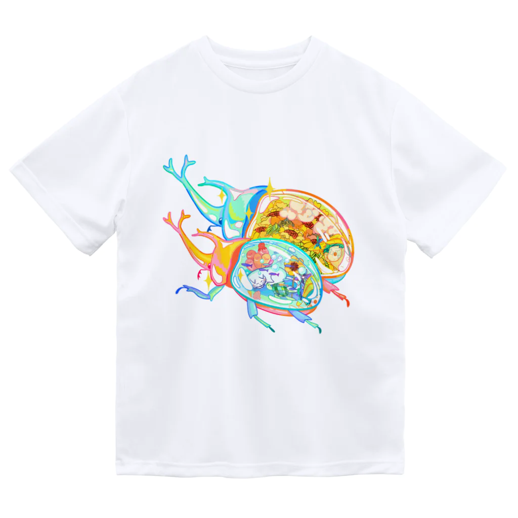 ahihoの宝石なカブトムシたち ドライTシャツ