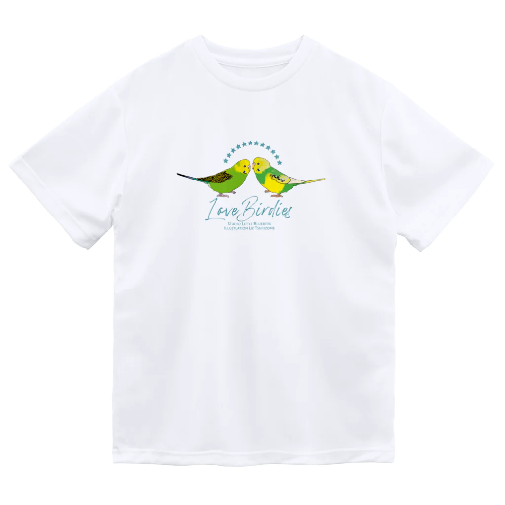 リズさんち🦜👶✨のセキセイのびびちゃんぎんちゃん ドライTシャツ