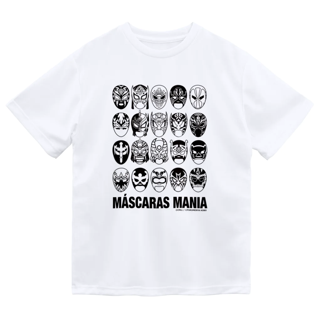 覆面MANIA＆CMLLのMASCARAS MANIA（黒プリント） ドライTシャツ