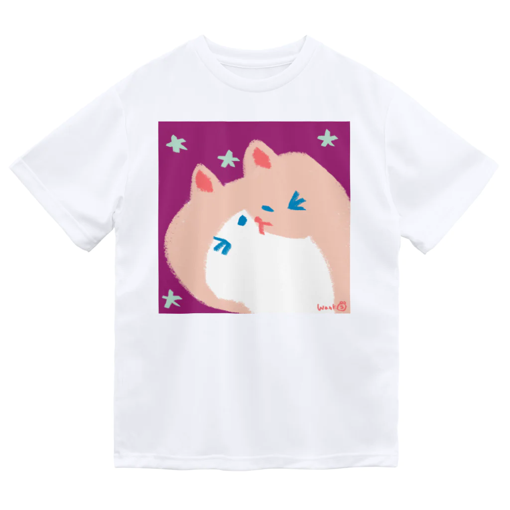 どうぶつえんの星とねこちゃん ドライTシャツ