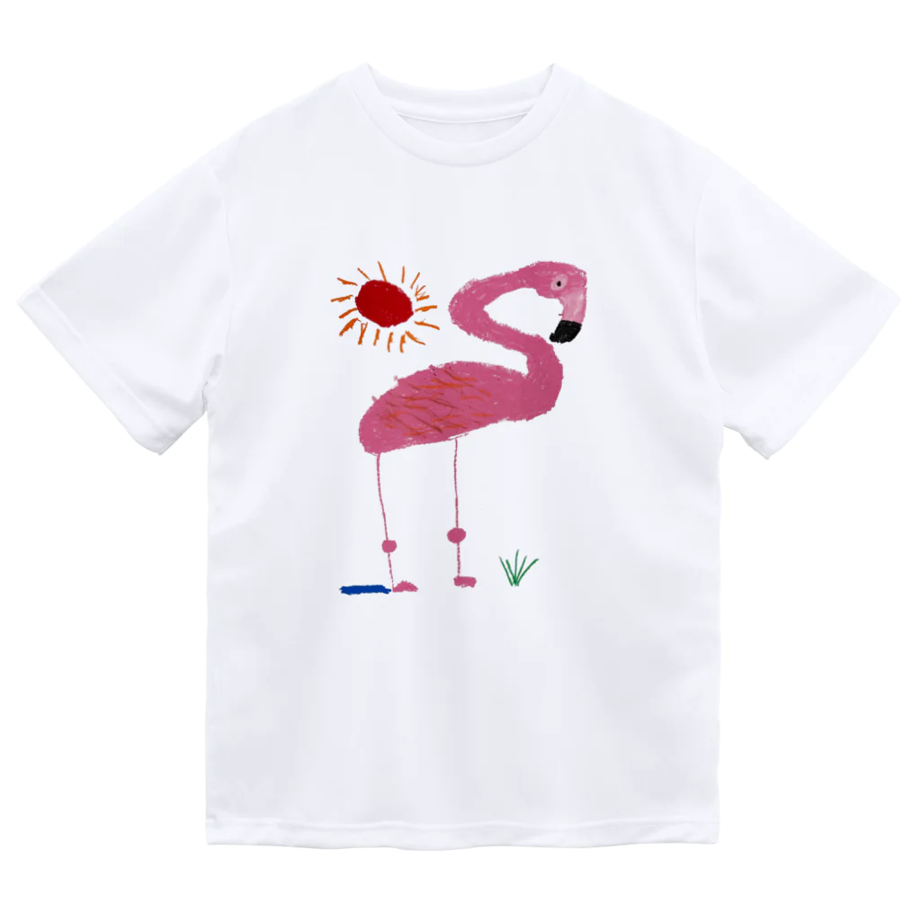 ６歳画伯の店の画伯の作品『フラミンゴ』 ドライTシャツ