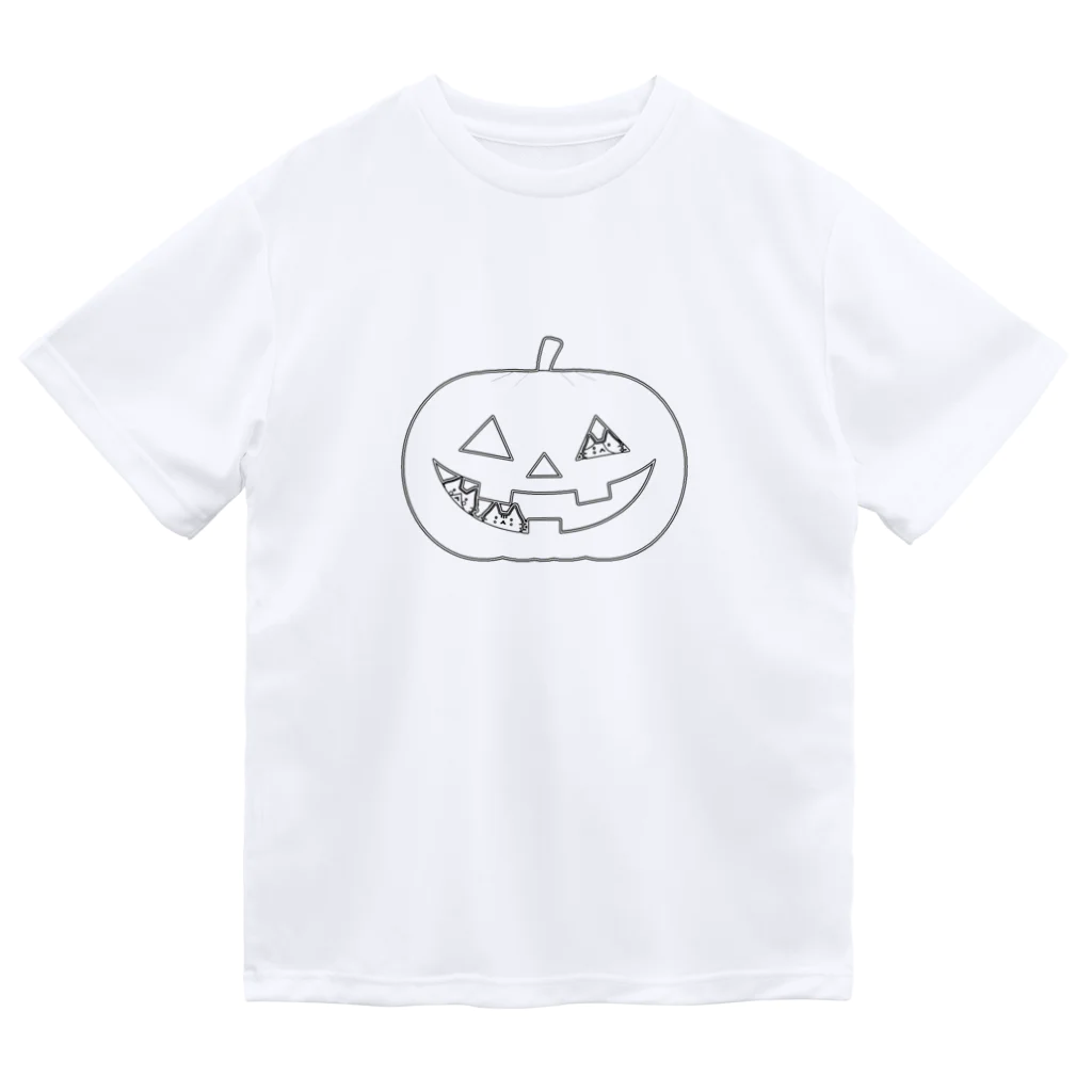 めいぷるのかぼちゃにゃ(モノトーン) ドライTシャツ