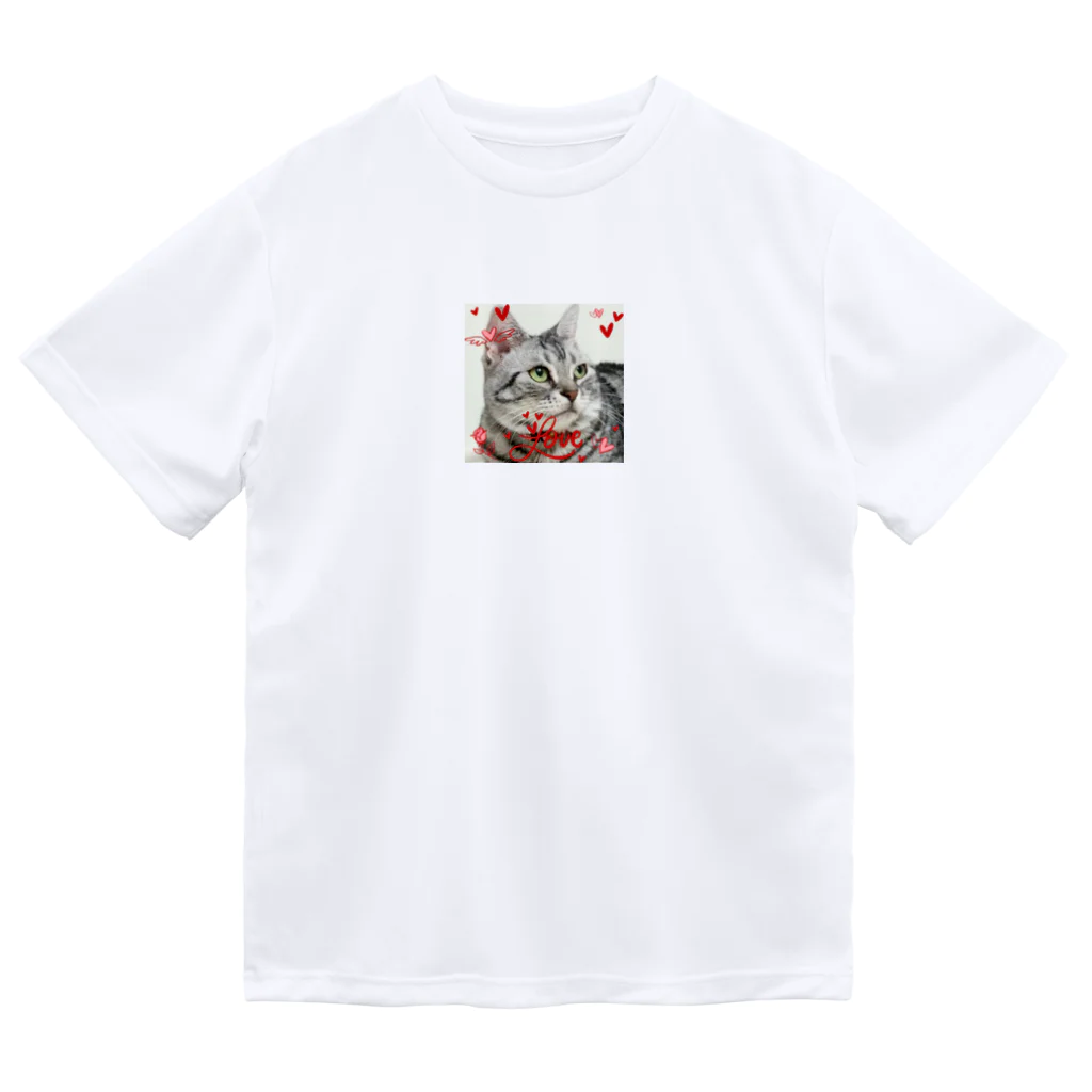 キュンなショップの💖ラブリーにゃんこ キュンな猫 ドライTシャツ