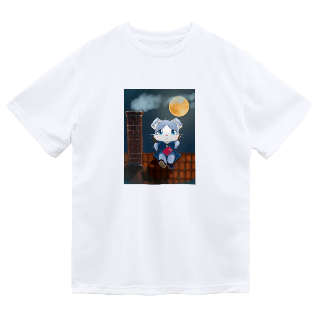 situji_to_meiの露天商の屋根上のネコ ドライTシャツ