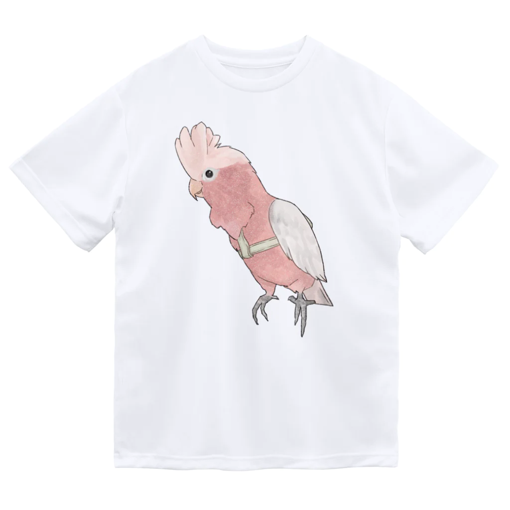 まめるりはことりのご機嫌モモイロインコちゃん【まめるりはことり】 ドライTシャツ