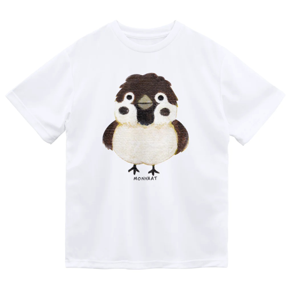 イラスト MONYAAT のスズメがちゅん L ドライTシャツ