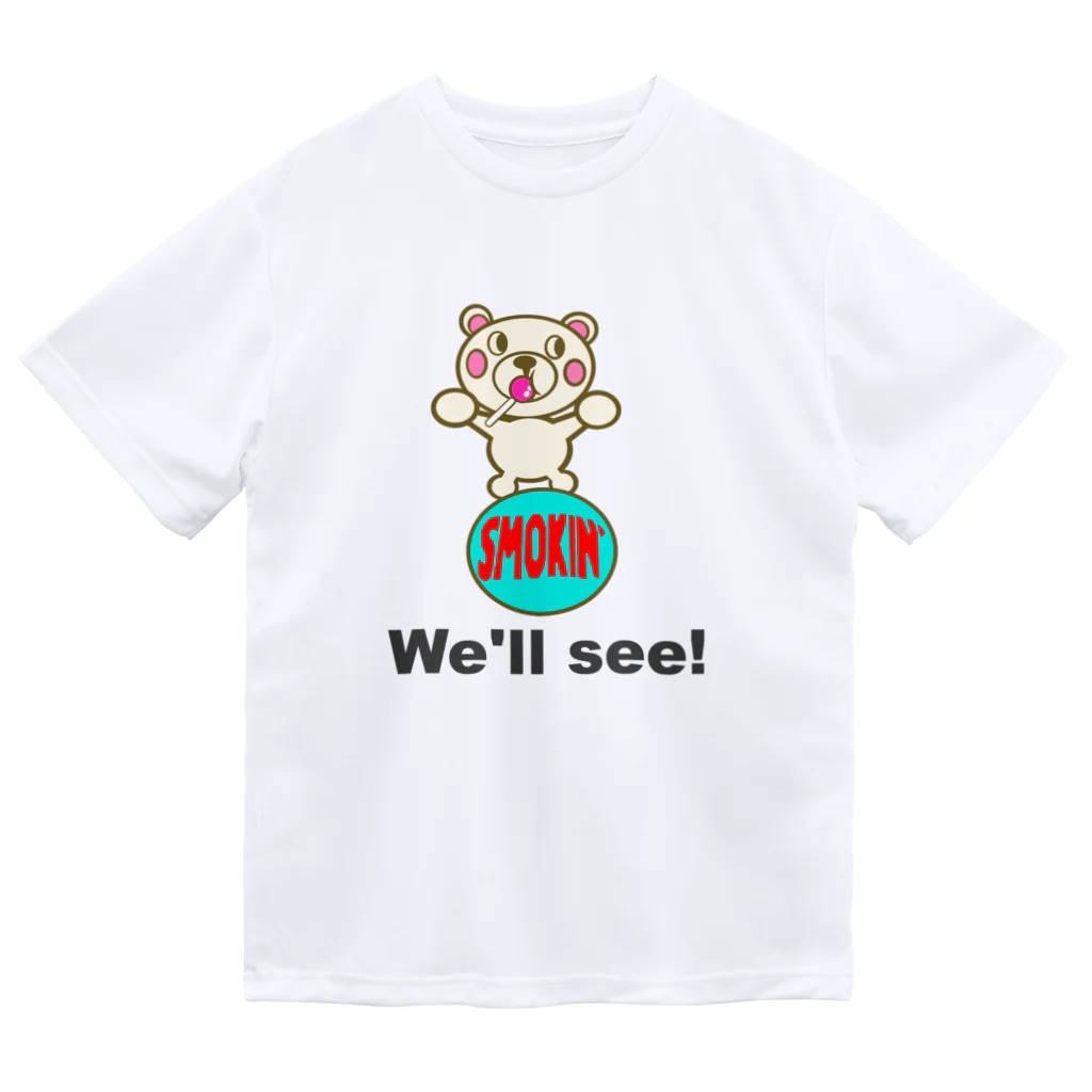 オリジナルデザインTシャツ　SMOKIN'の玉のりモクモックマ  飴ちゃんフェイス　白 ドライTシャツ