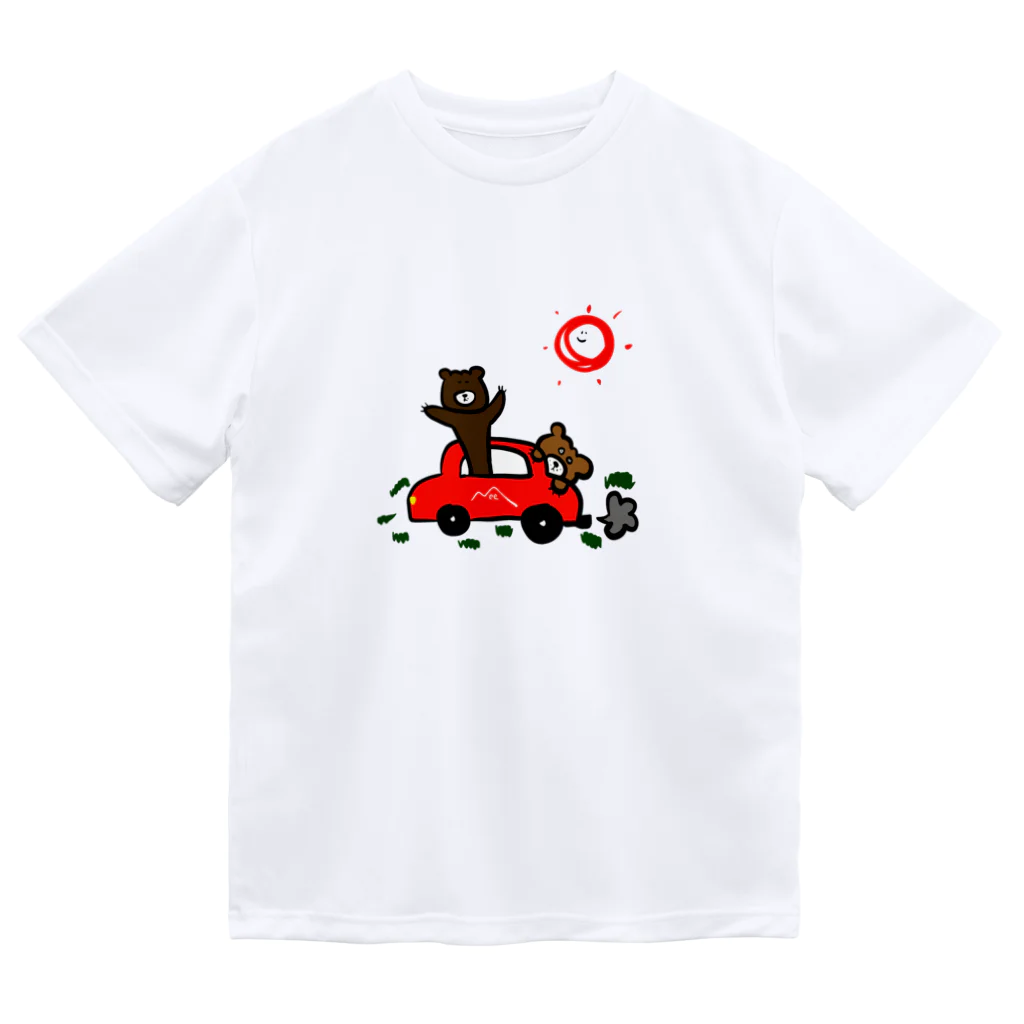 &POEMのクマ、運転始めました ドライTシャツ