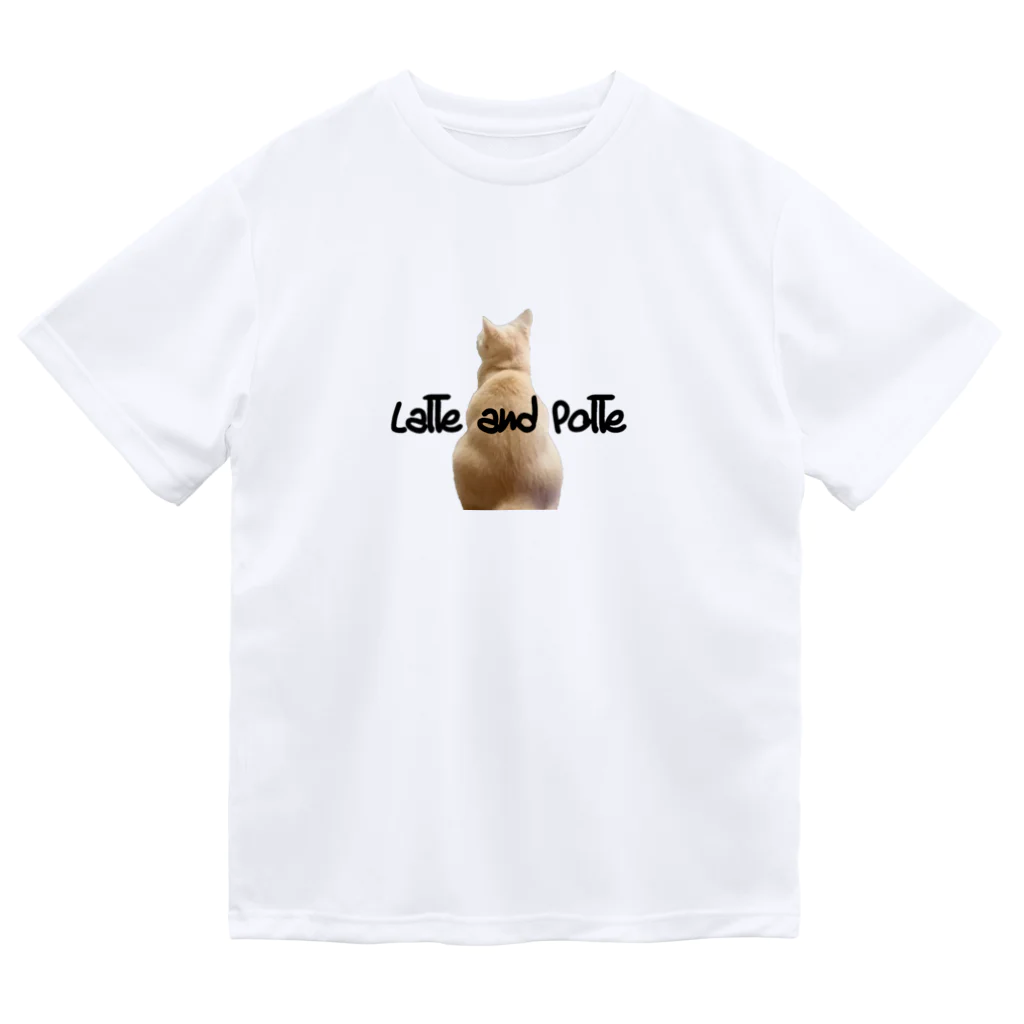 Le Chat Mignonne ル・シャ・ミニョンヌの【ドライTシャツポテ子の後ろ姿が可愛いプリントと黒文字【Tシャツ】】 ドライTシャツ