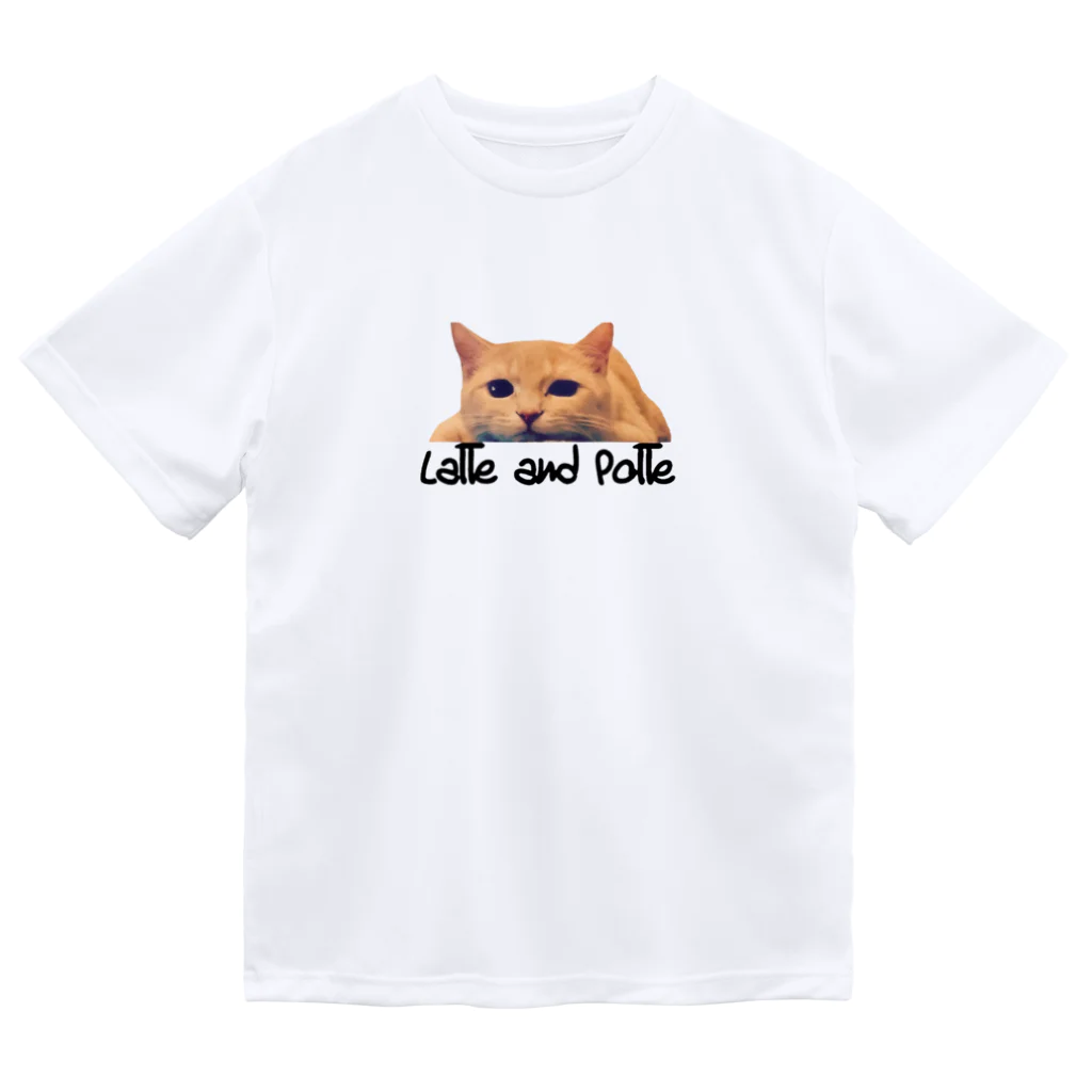 Le Chat Mignonne ル・シャ・ミニョンヌの【ドライTシャツ】まったりラテ子のチルタイム【Tシャツ】 Dry T-Shirt