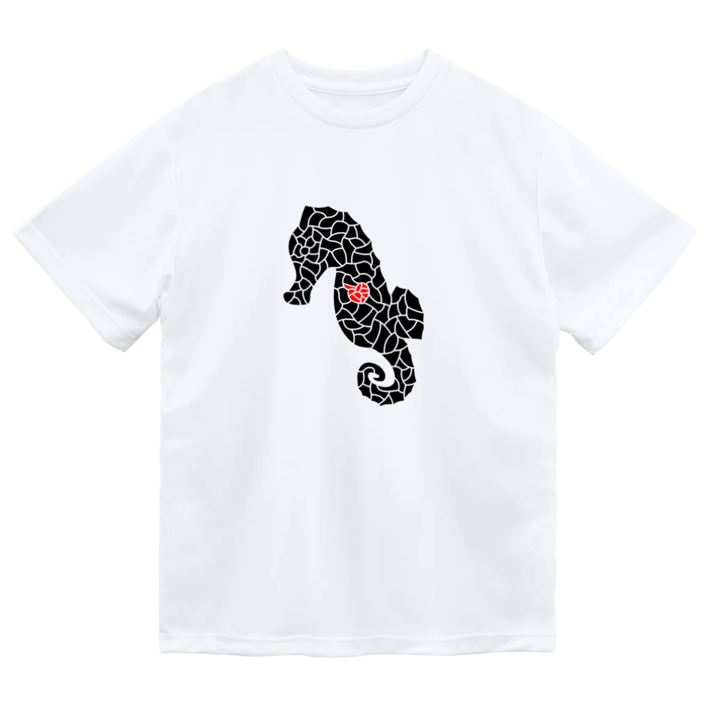 生物＝ケモノのヲ店の『tiles』Sea horse Dry T-Shirt