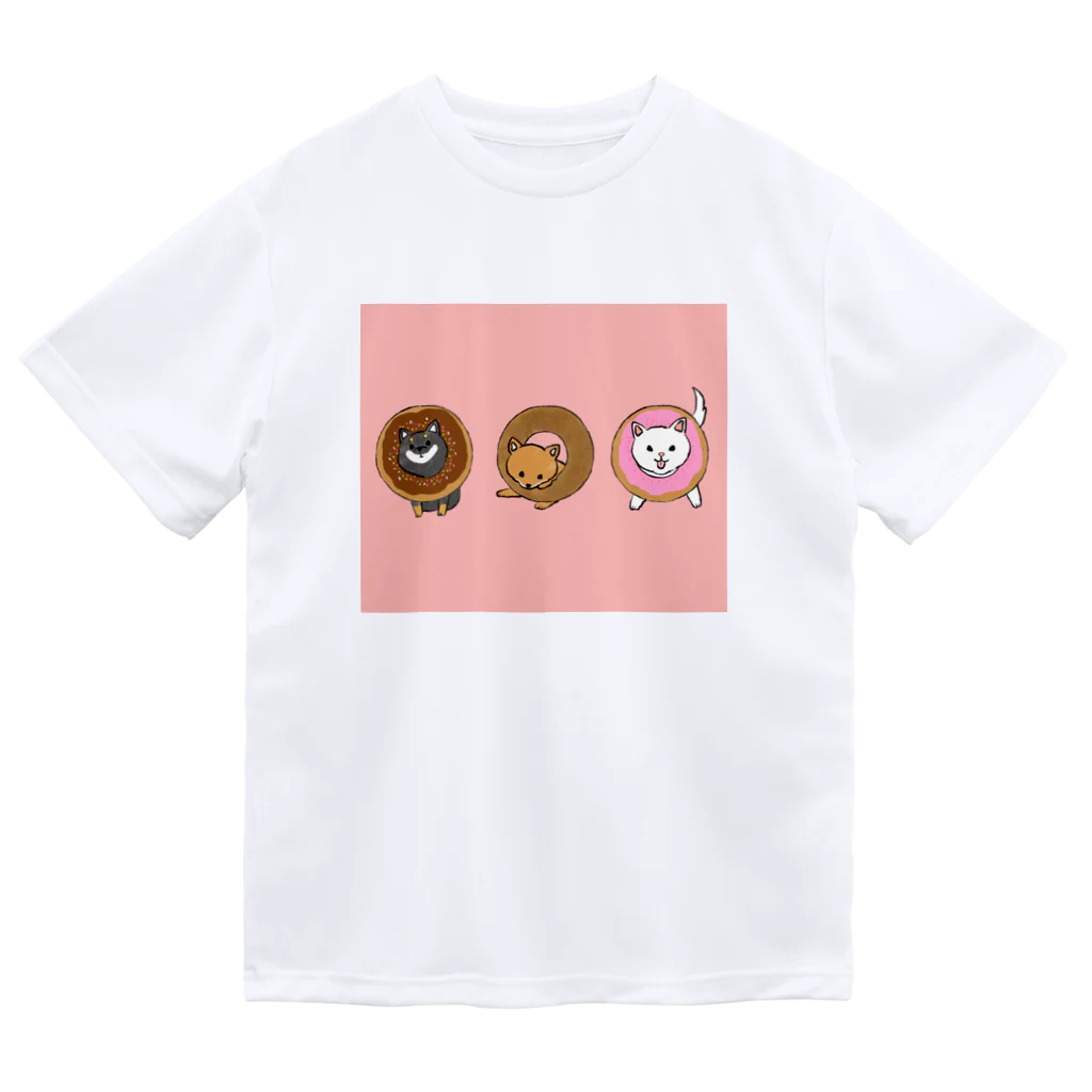 ともえのえ - 柴犬とか動物色々のShiba Donut (pink color) Dry T-Shirt