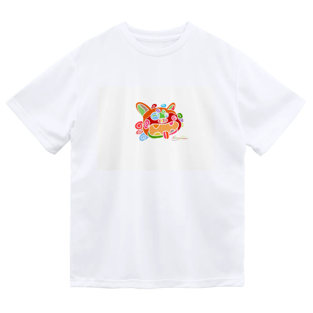 pinkpenguinのスマイルシーサー ドライTシャツ