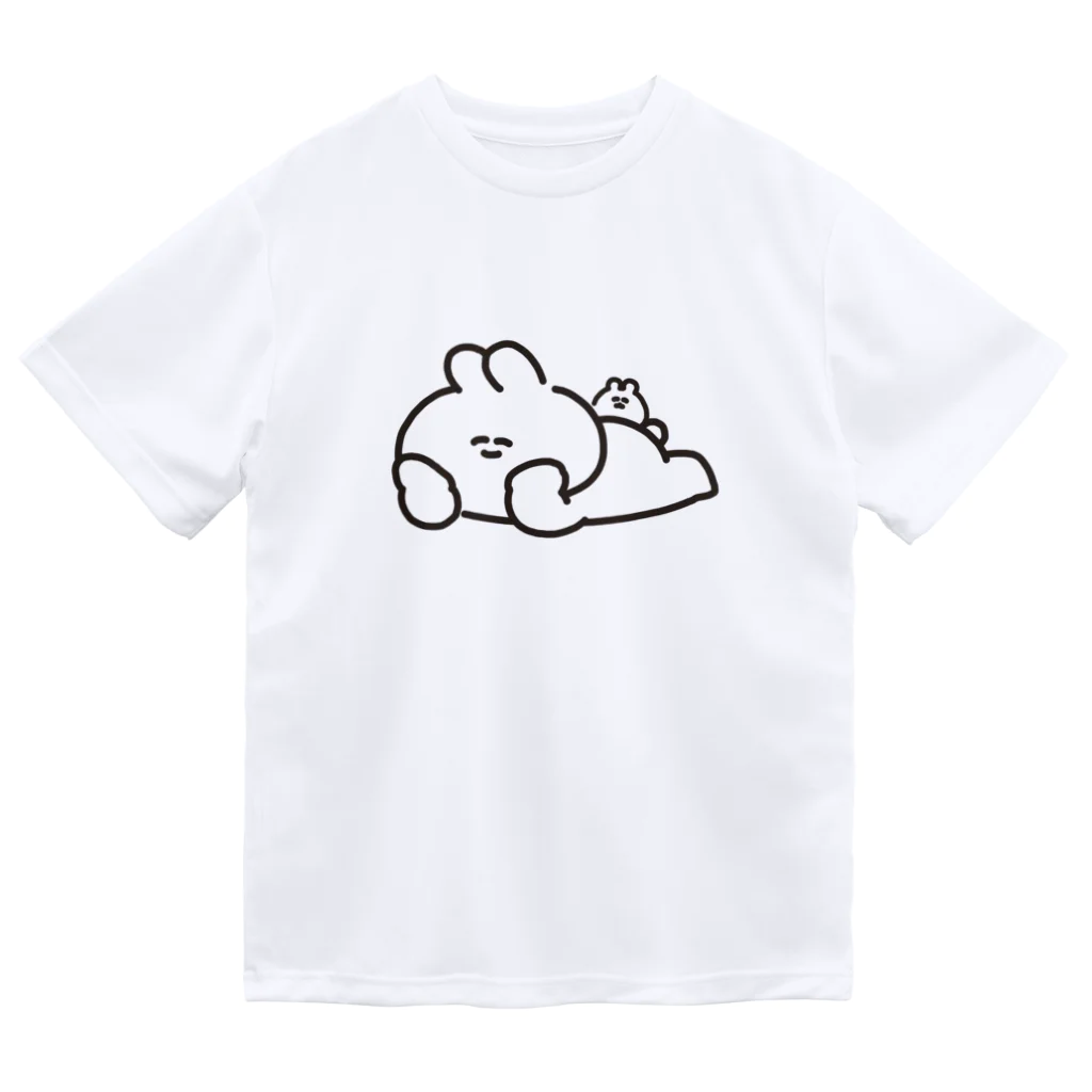 ナポリのSUZURIの寝そべりうさちゃんハムちゃん Dry T-Shirt