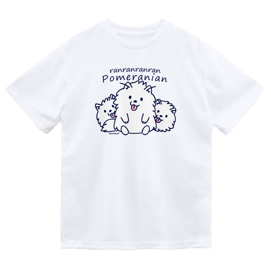 イラスト MONYAAT のらんらんらんらんポメラニアン L ドライTシャツ