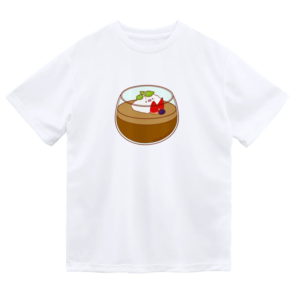 Draw freelyのチョコプリン ドライTシャツ