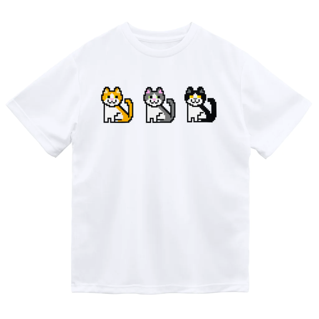 ねころぽん【ドット】のハチワレ猫ちゃんズ ドライTシャツ