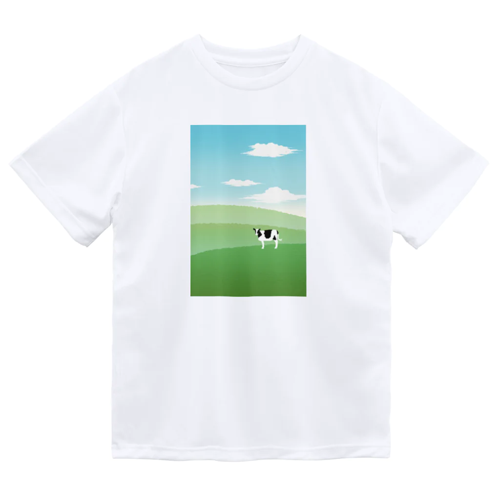 はとり あおはののんびり牛さん Dry T-Shirt