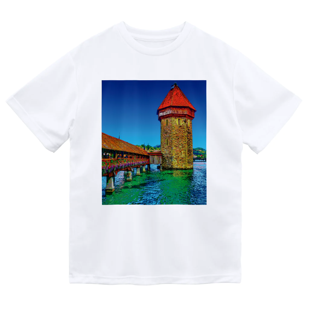 GALLERY misutawoのスイス カペル橋 Dry T-Shirt