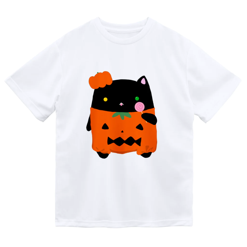 くろねこClochetteのかぼちゃくろねこ ドライTシャツ