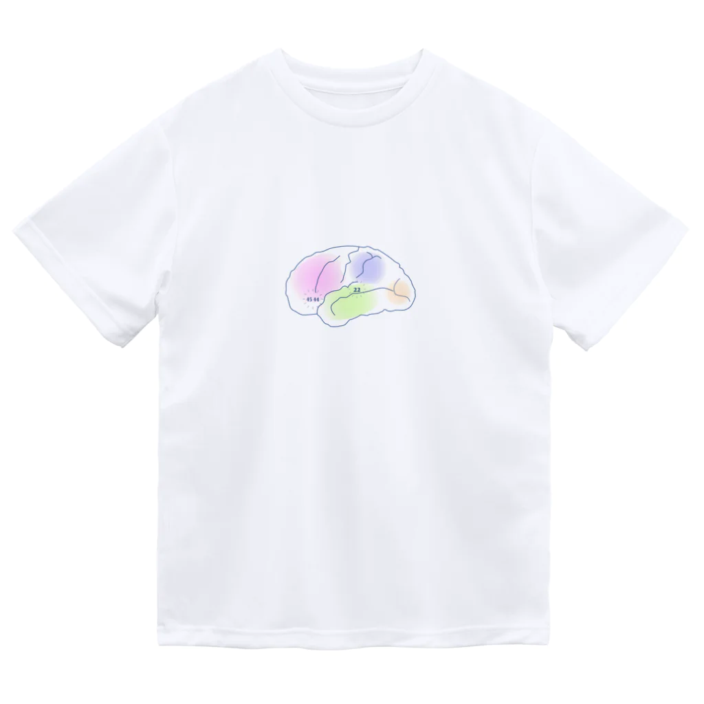 STart＿言語聴覚士のふんわり左脳Broca/Wernicke ドライTシャツ