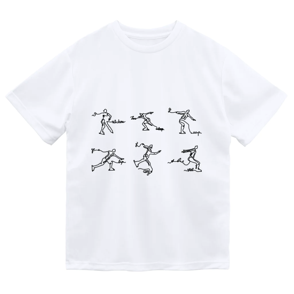 やまくじらの【太字】フィギュアスケート　総ジャンプ Dry T-Shirt