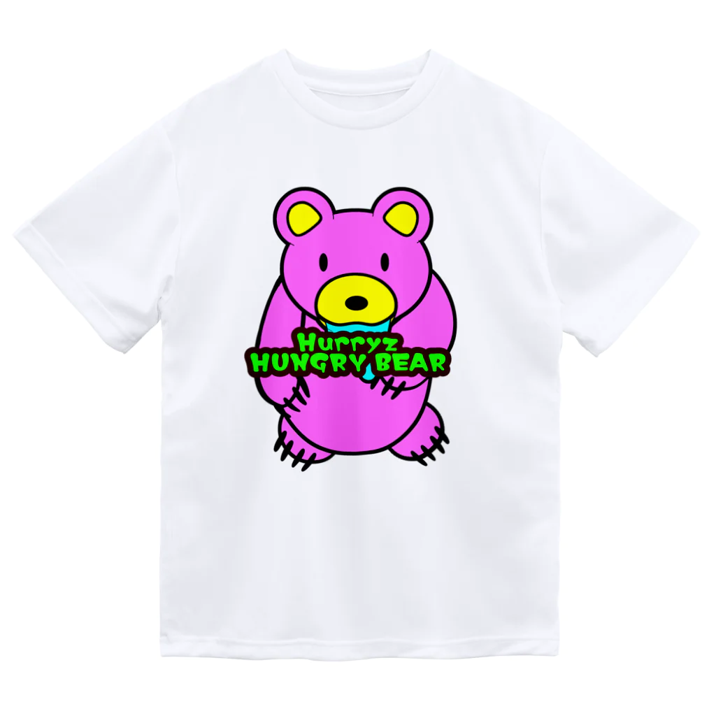 Hurryz HUNGRY BEARのHurryz HUNGRY BEAR ピンク ドライTシャツ