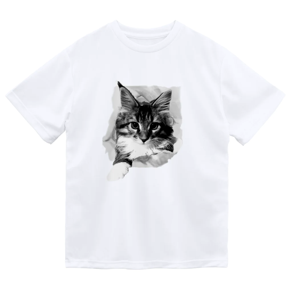 MioluckypinkyのBig 子猫　破いちゃった ドライTシャツ