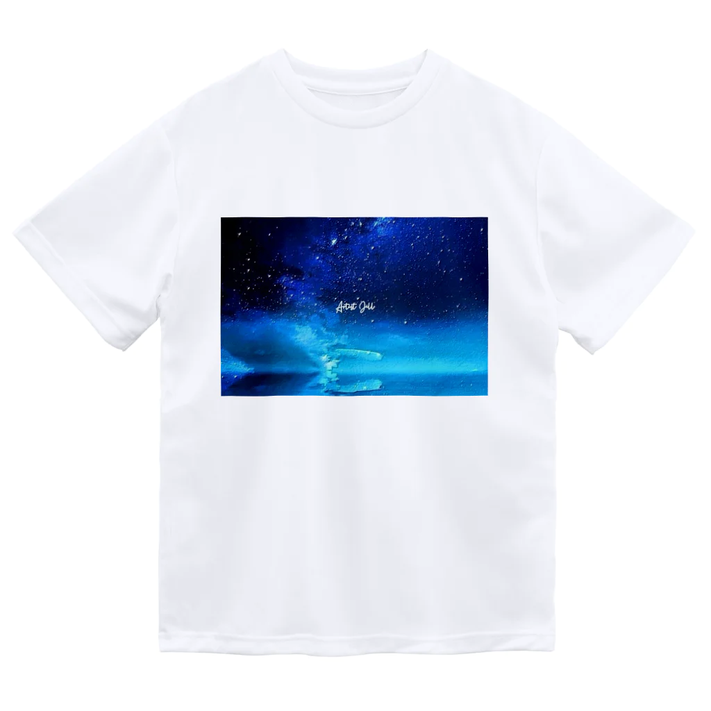 【ホラー専門店】ジルショップの絵画風の幻想的な星空(横長) Dry T-Shirt