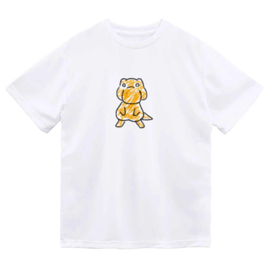 ゆるも鹿々堂の落書き風恐竜 ドライTシャツ