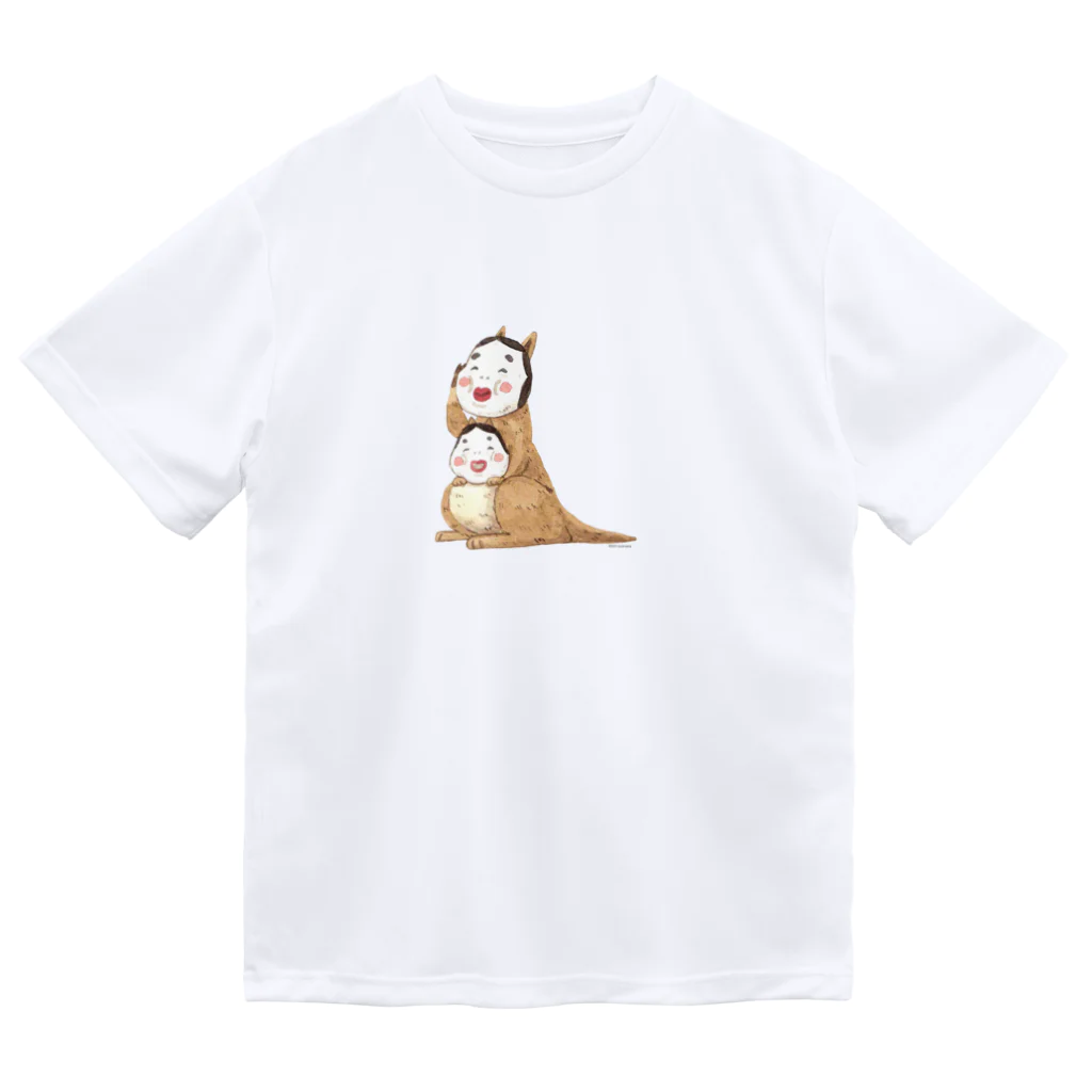 aya nariaiのひょっとこおかめカンガルー ドライTシャツ