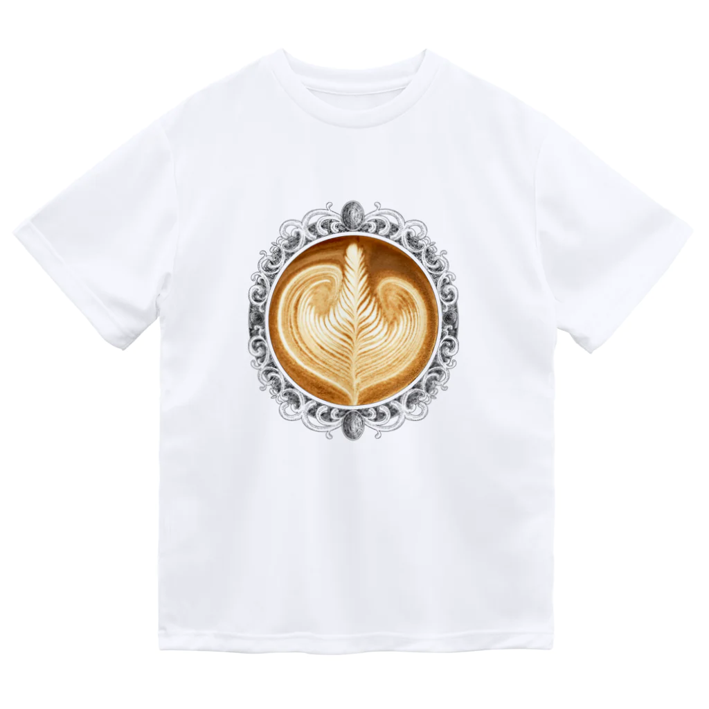 Prism coffee beanの【Lady's sweet coffee】ラテアート エレガンスリーフ ドライTシャツ